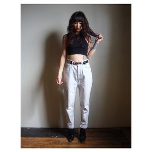 Lee Pale Grey 80's Seamed Yoke Taper Jeans